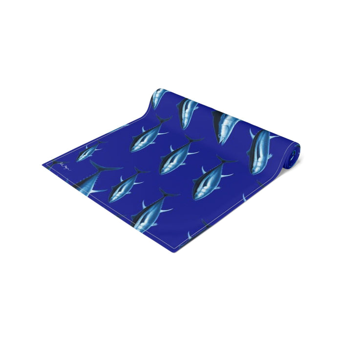 Blue Tuna Cotton Table Runner Printify