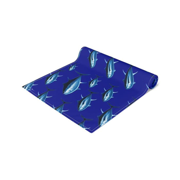 Blue Tuna Cotton Table Runner Printify