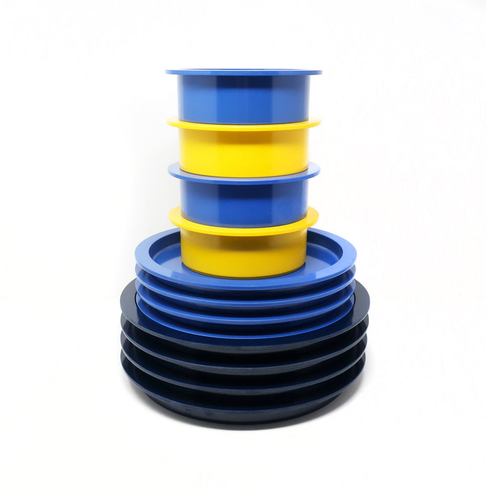 Blue & Yellow Stacking Dishes by Gunnar Cyren for Dansk - Set of Twelve