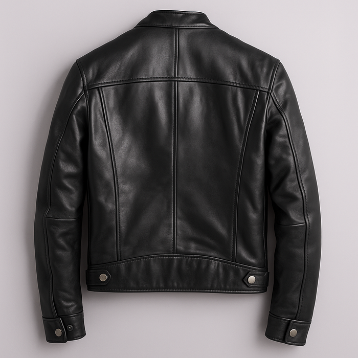Braden | Men's Leather Biker Jacket with Zip Pockets