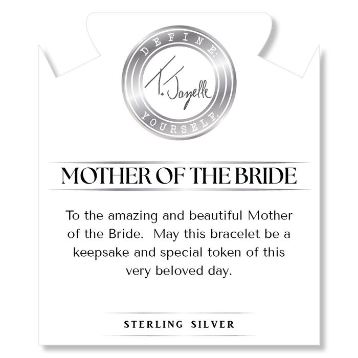 Bridal Collection: Rutilated Quartz Gemstone Bracelet with Mother of the Bride Sterling Silver Charm Bar