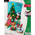 Bucilla Christmas Dogs Felt Stocking 18"