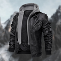 Cason | Men's Hooded Leather Bomber Jacket