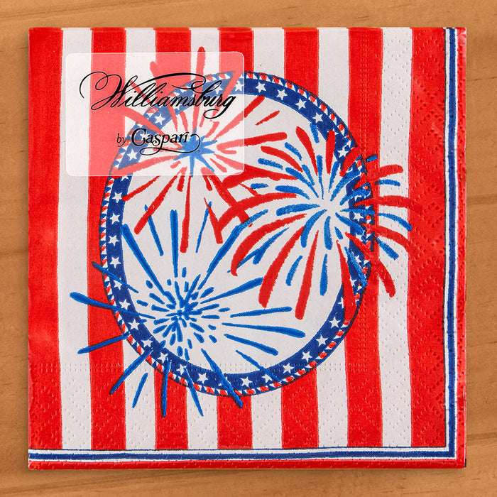 Caspari Paper Napkins, Stars, Stripes and Sparks