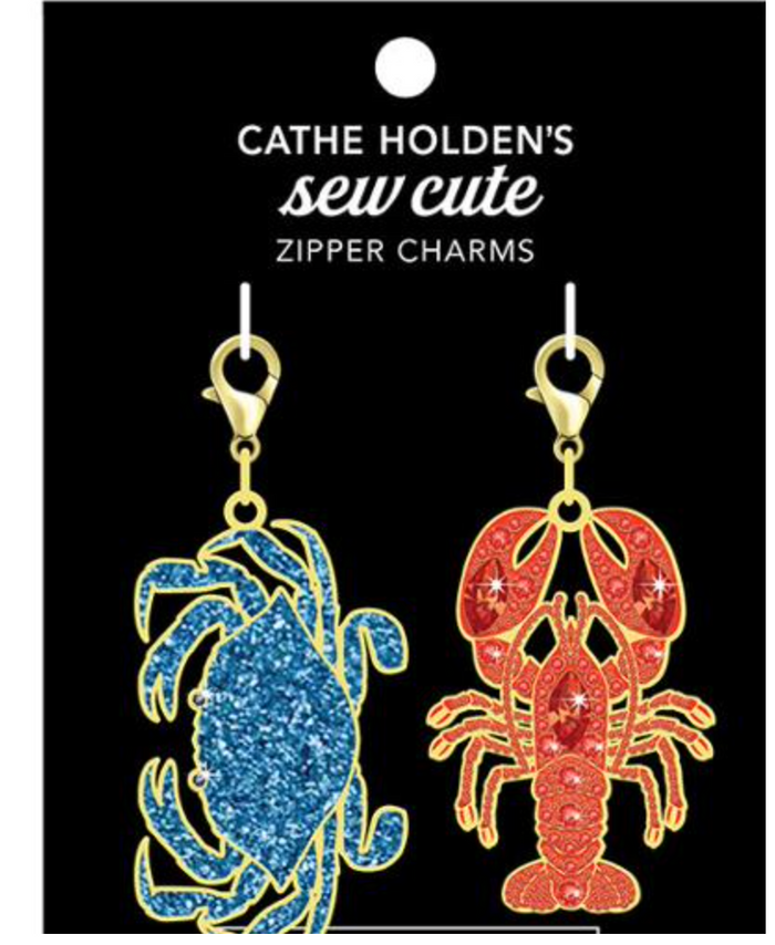 Cathe Holden Zipper Pulls 2ct  Crab & Lobster -- Moda Fabrics
