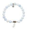 Celestine Gemstone Bracelet with Olive Branch Sterling Silver Charm
