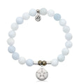 Celestine Gemstone Bracelet with Sand Dollar CZ Sterling Silver Charm