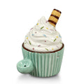 Ceramic cupcake hand pipe with chocolate bar mouthpiece and rainbow sparklers