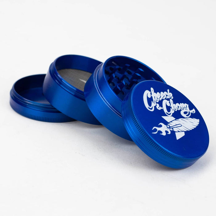 Cheech and Chong 4 Parts Metal Grinder blue up in somke component