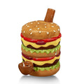 Cheeseburger ceramic smoking pipe