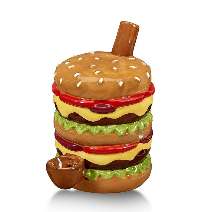 Cheeseburger ceramic smoking pipe