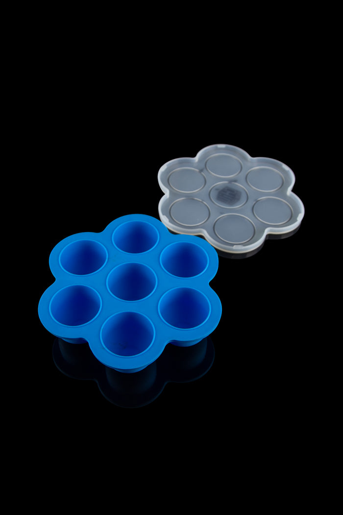 Overhead view of the Chill Steel Pipes Ice Cube Tray - 2 Pack, showcasing the geometric pattern of the silicone mold.