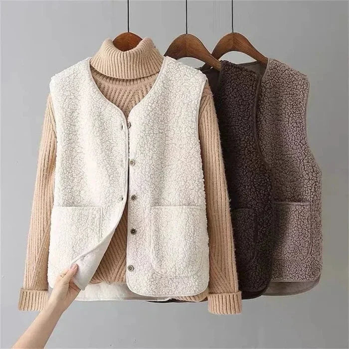 Clara | Women Button Front Vest Straight Fit Layering