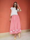Colette Midi Skirt - Red Stripe