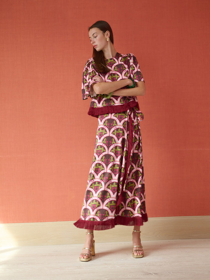 Cooper Wrap Skirt - Berry Vine
