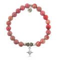Cranberry Jasper Gemstone Bracelet with Your Year Sterling Silver Charm