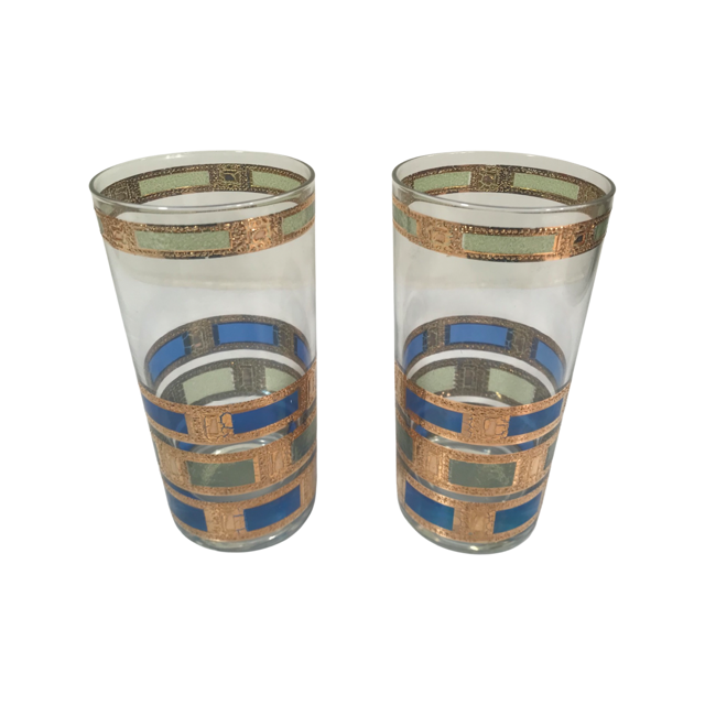 Culver - Signed Empress Design Mid-Century Highball Glasses (Set of 2)