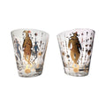 Culver Mid-Century Mardi Gras Jester Double Old Fashion Glasses (Set of 2)