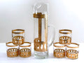 Culver Signed Antigua Mid-Century 22-Karat Gold Martini & Whiskey 7-Piece Bar Set
