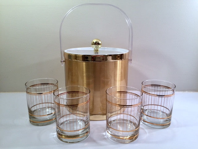 Culver Signed Mid-Century Devon 5-Piece Entertaining Set
