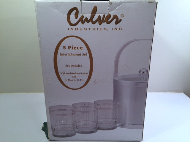 Culver Signed Mid-Century Devon 5-Piece Entertaining Set