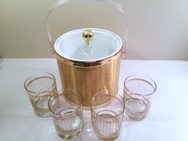 Culver Signed Mid-Century Devon 5-Piece Entertaining Set