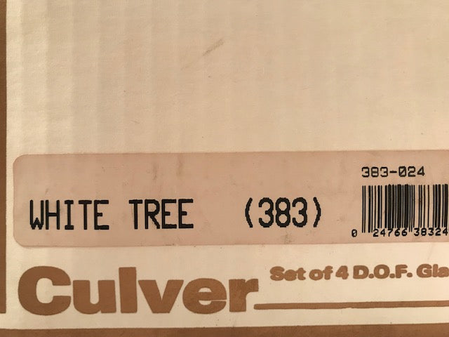 Culver Signed Mid-Century White Trees Double Old Fashion Glasses (Set of 4)