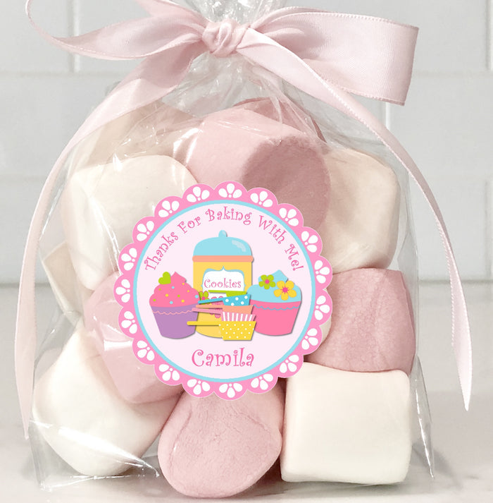 Girls  cookie birthday favor stickers