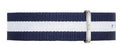 Daniel Wellington Glasgow strap 20m  white/navy w/ silver buckle