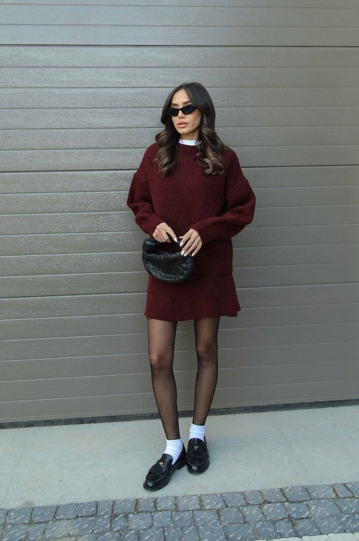Delilah | Women's Oversized Knit Sweater and Skirt Set