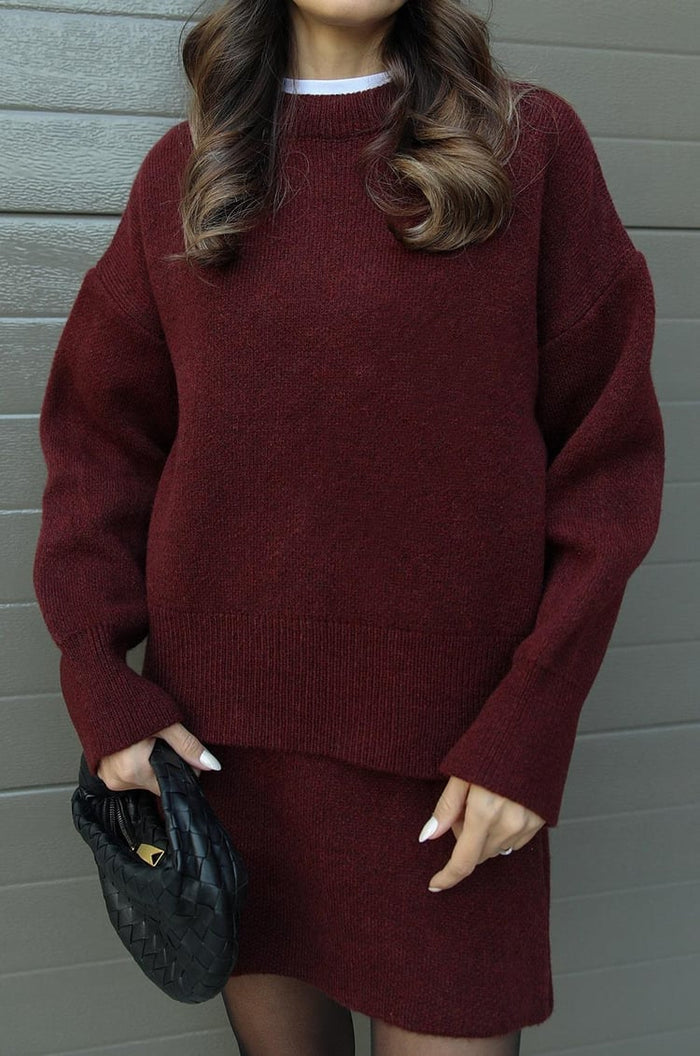 Delilah | Women's Oversized Knit Sweater and Skirt Set