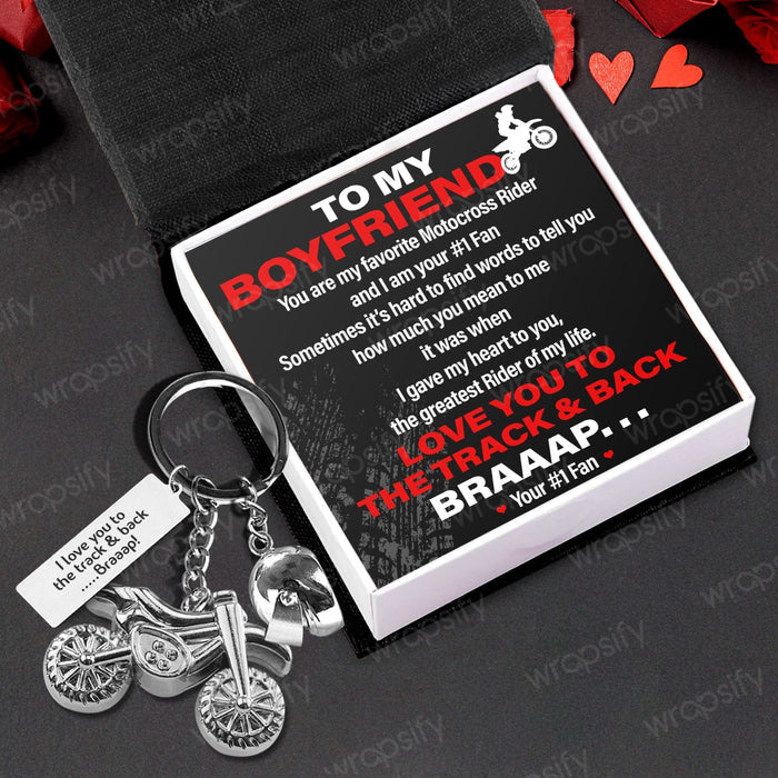 Dirt Bike Helmet Keychain - Biker - To My Boyfriend - The Greatest Rider Of My Life - Gkey12003