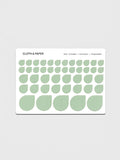 One sheet of Transparent Drop Stickers | Pistachio (Green)