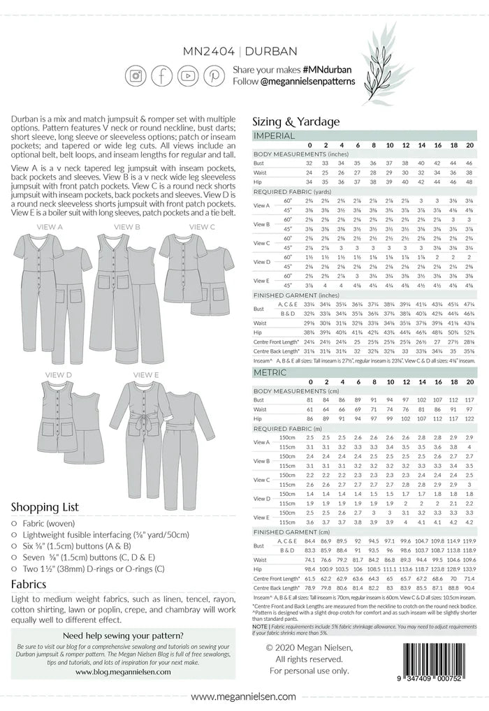 Durban Jumpsuit & Romper Pattern