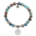 Earth Jasper Gemstone Bracelet with Be the Light Sterling Silver Charm
