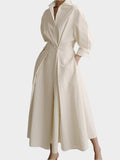 Elegant A-Line Dress with Polo Collar