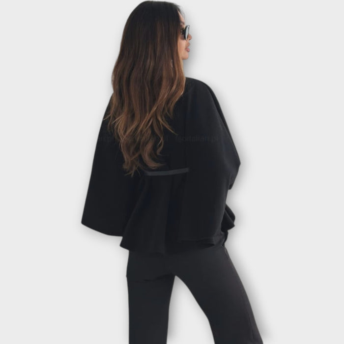 Elegant Belted Cape Jacket