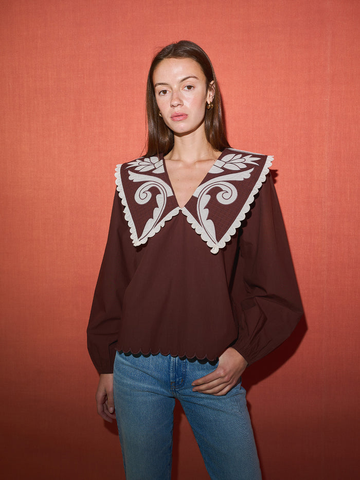 Emma Blouse - Cocoa Brown