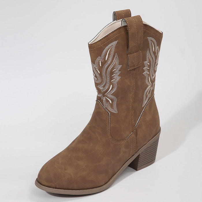 Etta | Women's Western Embroidered Mid-Calf Boot
