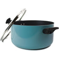Farberware 16715 Promotional Dishwasher Safe Nonstick Stock Pot/Stockpot With Lid - 10.5 Quart, Blue, Aqua Blue