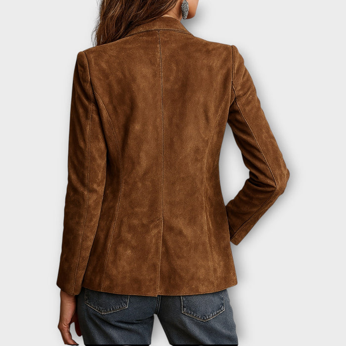 Faye | Women's Tailored Suede Blazer with Front Pockets