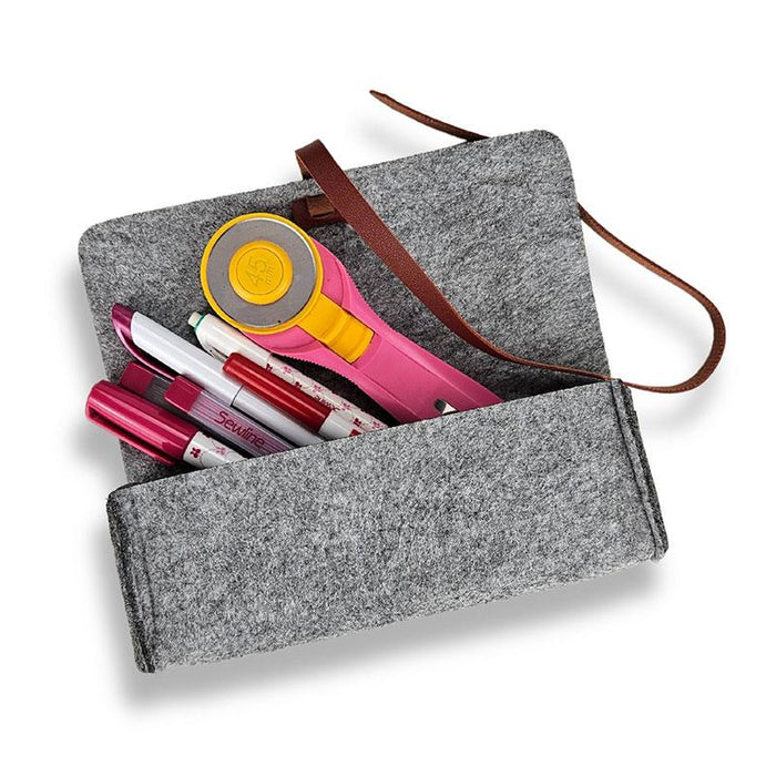 Felt Pencil Notion Pouch H Grey - MEORI