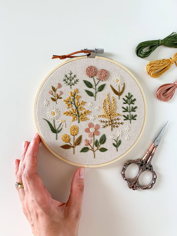Floral Embroidery DIY Kit, modern embroidery craft kit