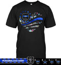 Apparel S / Black Personalized Shirt - Floral Patterned Flag Heart - DSAPP