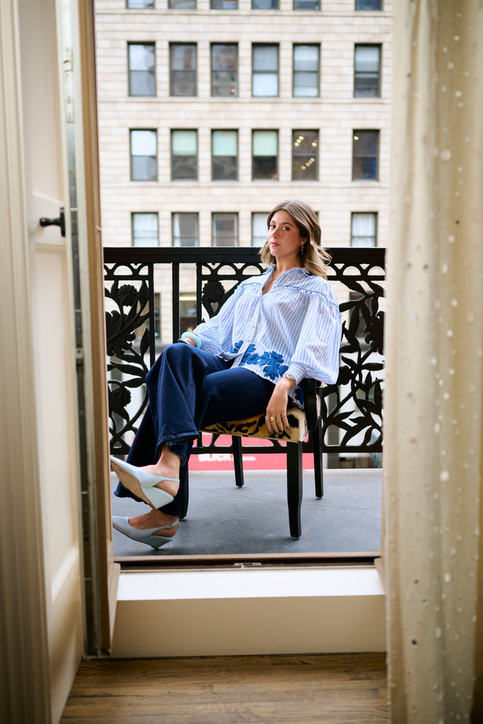 Frankie Blouse - Blue Stripe