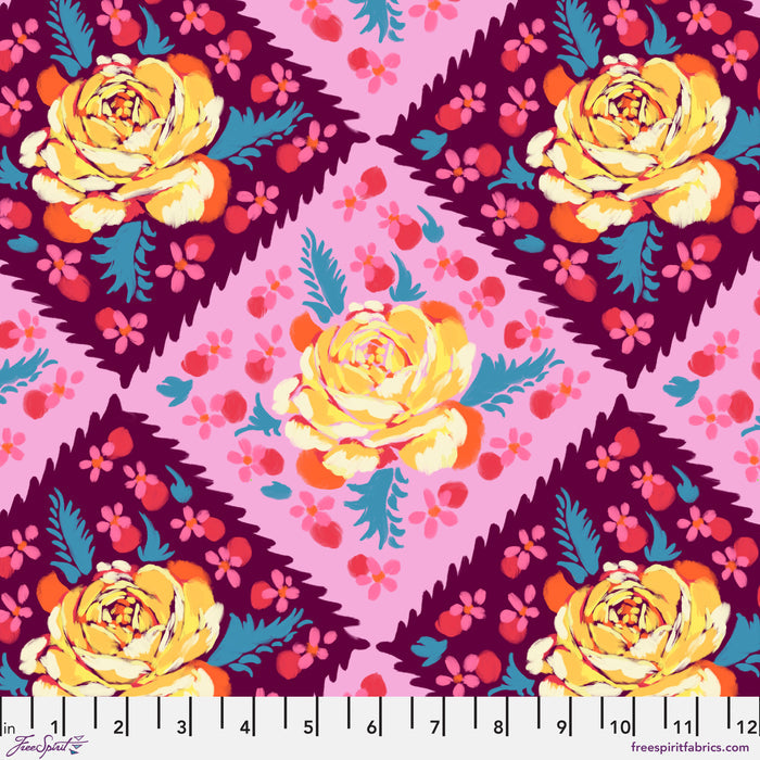 FreeSpirit - Fluent - Rose Tile - Plum - PWAH191.PLUM - Sold by the Half Yard