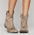 Bottines femme en daim à talon bloc large, zip latéral et semelle antidérapante 5