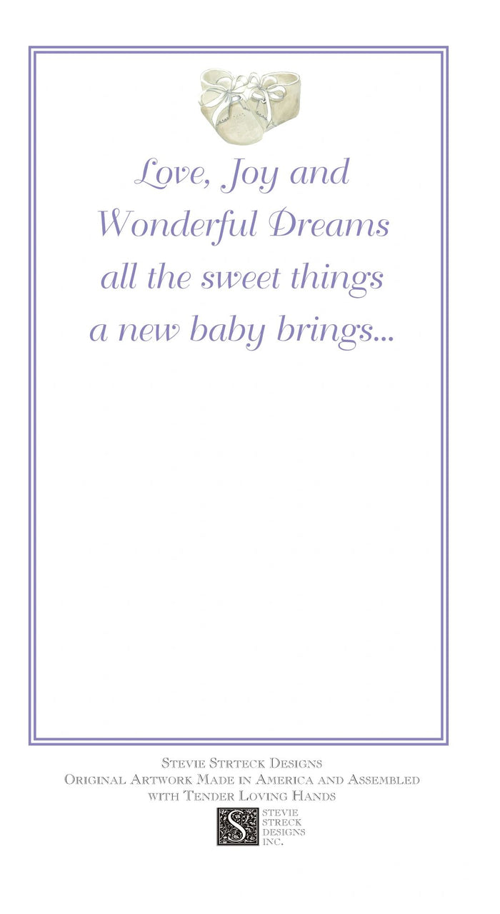 GAW909W Baby Bootie Greeting Card