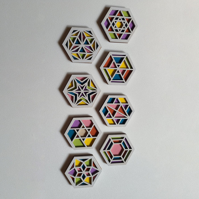 Geometric Hexagons (Set of 8) - Glowforge