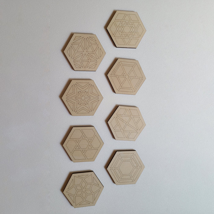 Geometric Hexagons (Set of 8) - Glowforge
